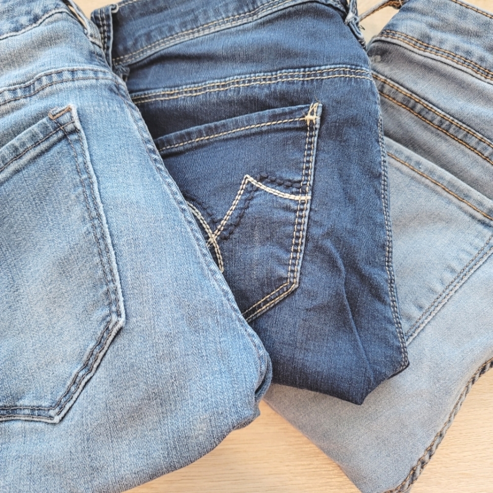 Set of 3 Denim Blue Jeans Skinny Jeans multi-sizes